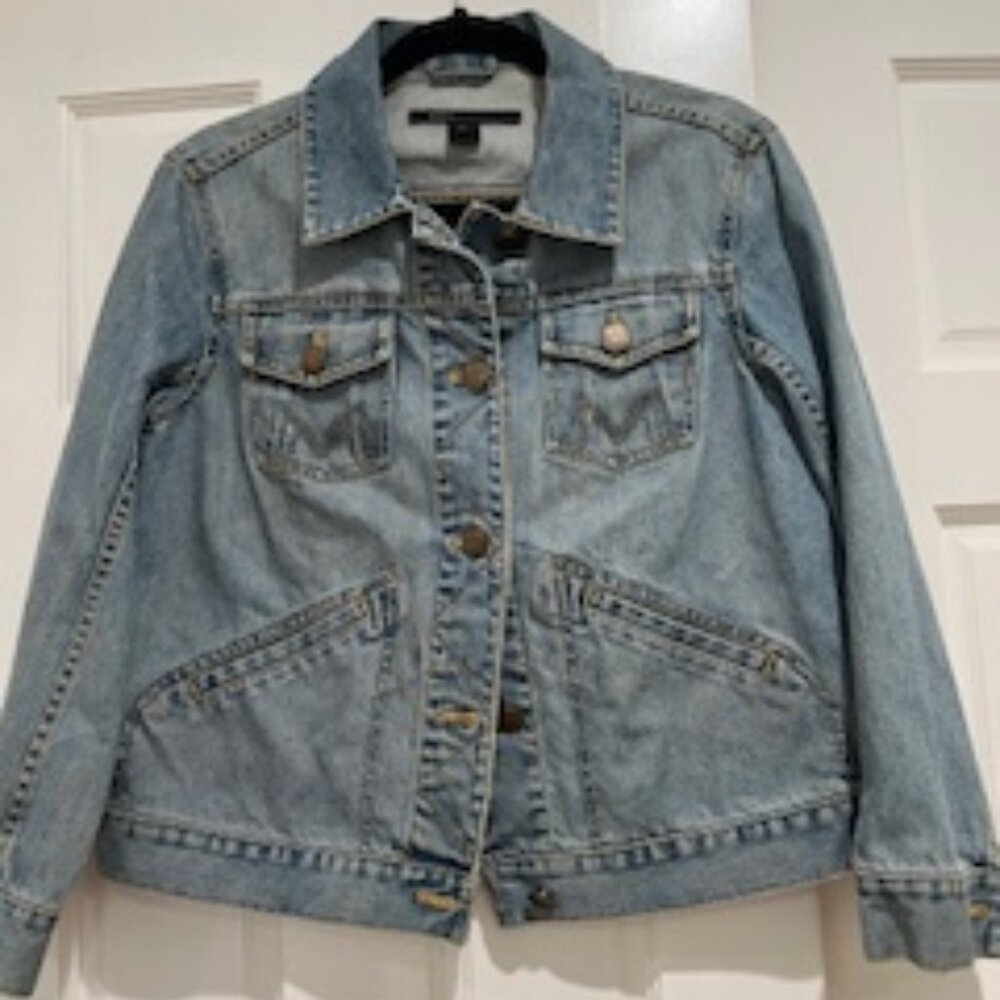 Excellent Condition Marc Jacobs Distressed Vintage Denim Jacket Size Large